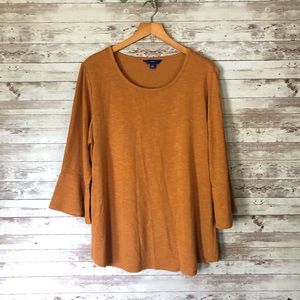 APT. 9 Top dark mustard color size extra large